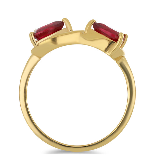 Goldplattierter Silberring mit Rubin aus Madagaskar