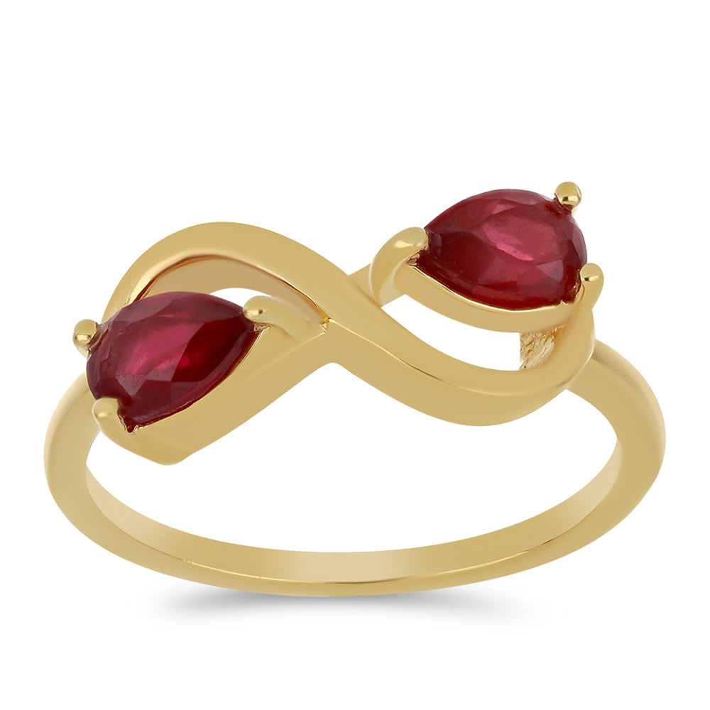 Goldplattierter Silberring mit Rubin aus Madagaskar 3 