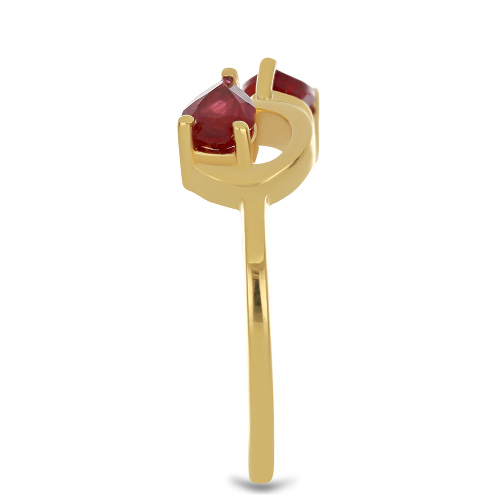 Goldplattierter Silberring mit Rubin aus Madagaskar 4 