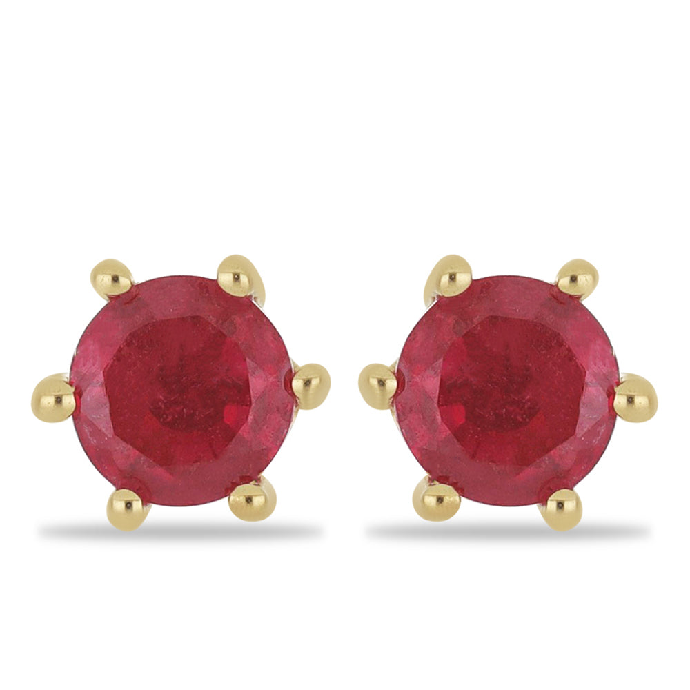 Goldplattierte Silberohrringe mit Rubin aus Madagaskar