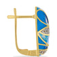Goldplattierte Silberohrringe mit Emaille und weißem Topas