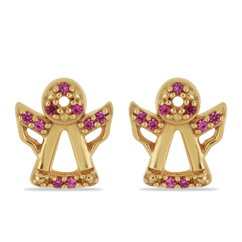 Goldplattierte Silberohrringe mit Rubin aus Madagaskar 1 
