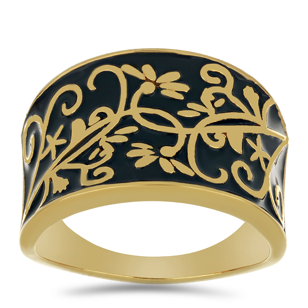 Goldplattierter Silberring mit Emaille