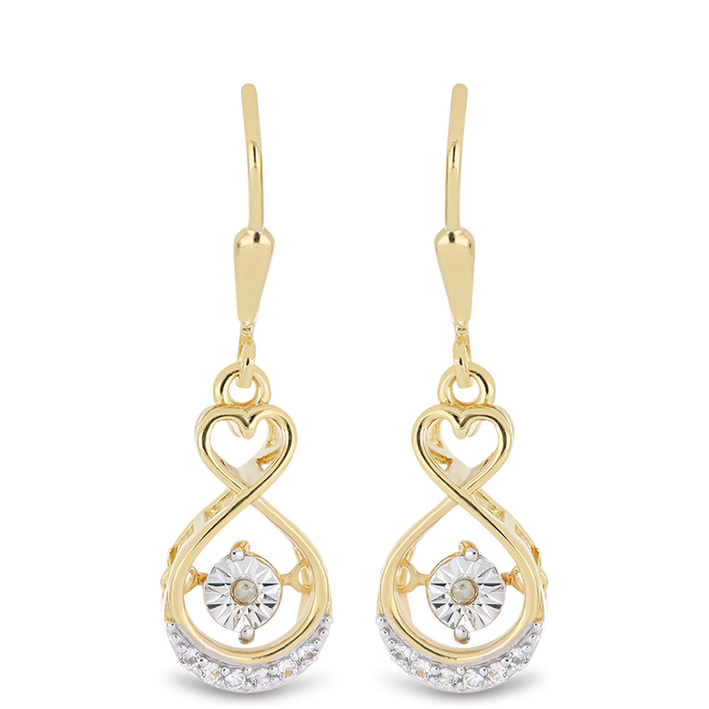 Goldplattierte Silberohrringe mit weißem Diamant