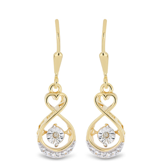 Goldplattierte Silberohrringe mit weißem Diamant