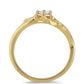 Goldplattierter Silberring mit weißem Diamant