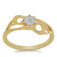 Goldplattierter Silberring mit weißem Diamant