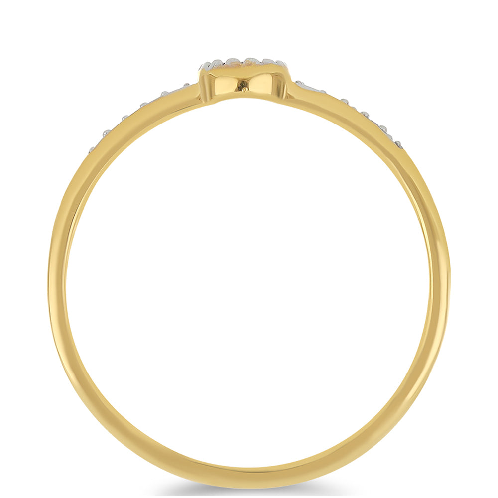 Goldplattierter Silberring mit weißem Diamant