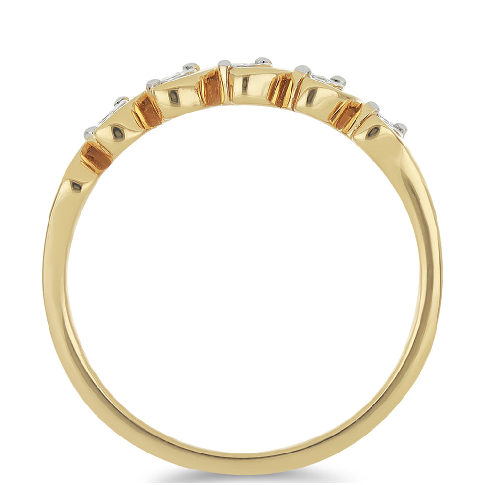 Goldplattierter Silberring mit weißem Diamant 2 