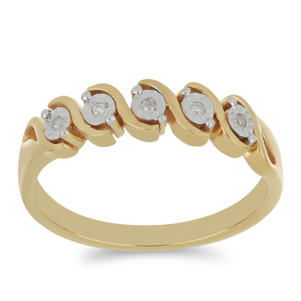 Goldplattierter Silberring mit weißem Diamant 3 