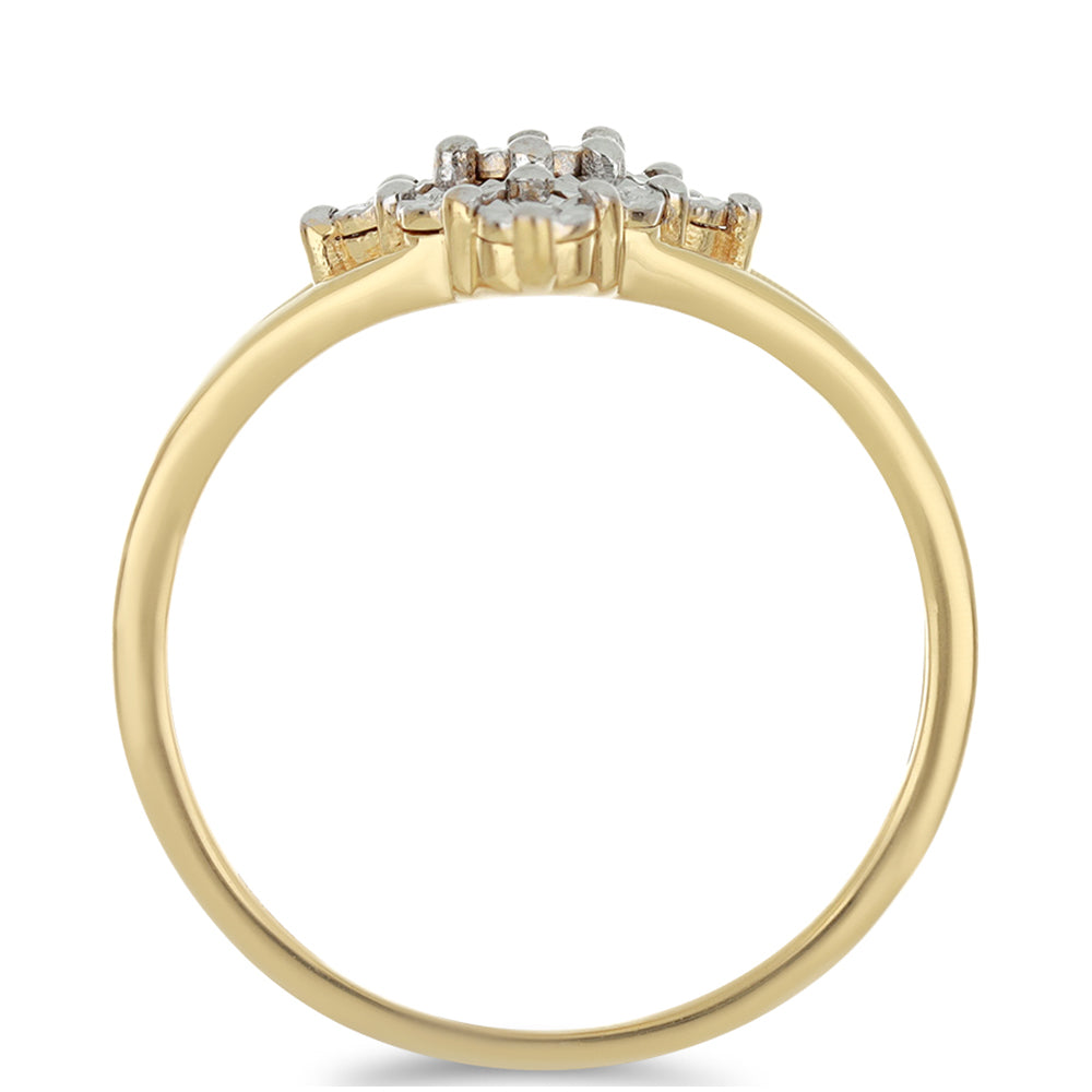 Goldplattierter Silberring mit weißem Diamant