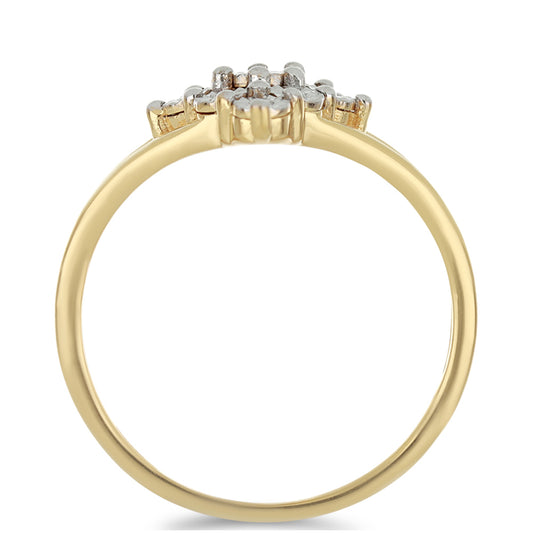 Goldplattierter Silberring mit weißem Diamant