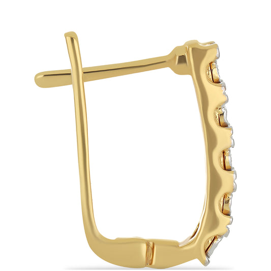 Goldplattierte Silberohrringe mit weißem Diamant