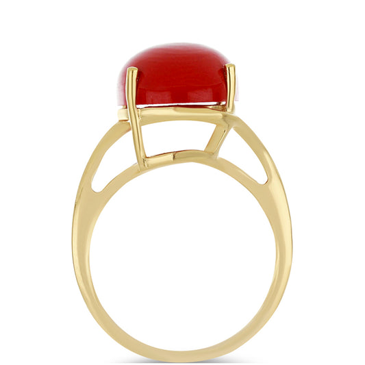 Goldplattierter Silberring mit roter Schwammkoralle