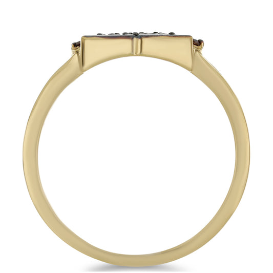 Goldplattierter Silberring mit rotem Diamant