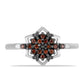 Silberring mit rotem Diamant