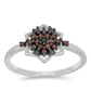 Silberring mit rotem Diamant