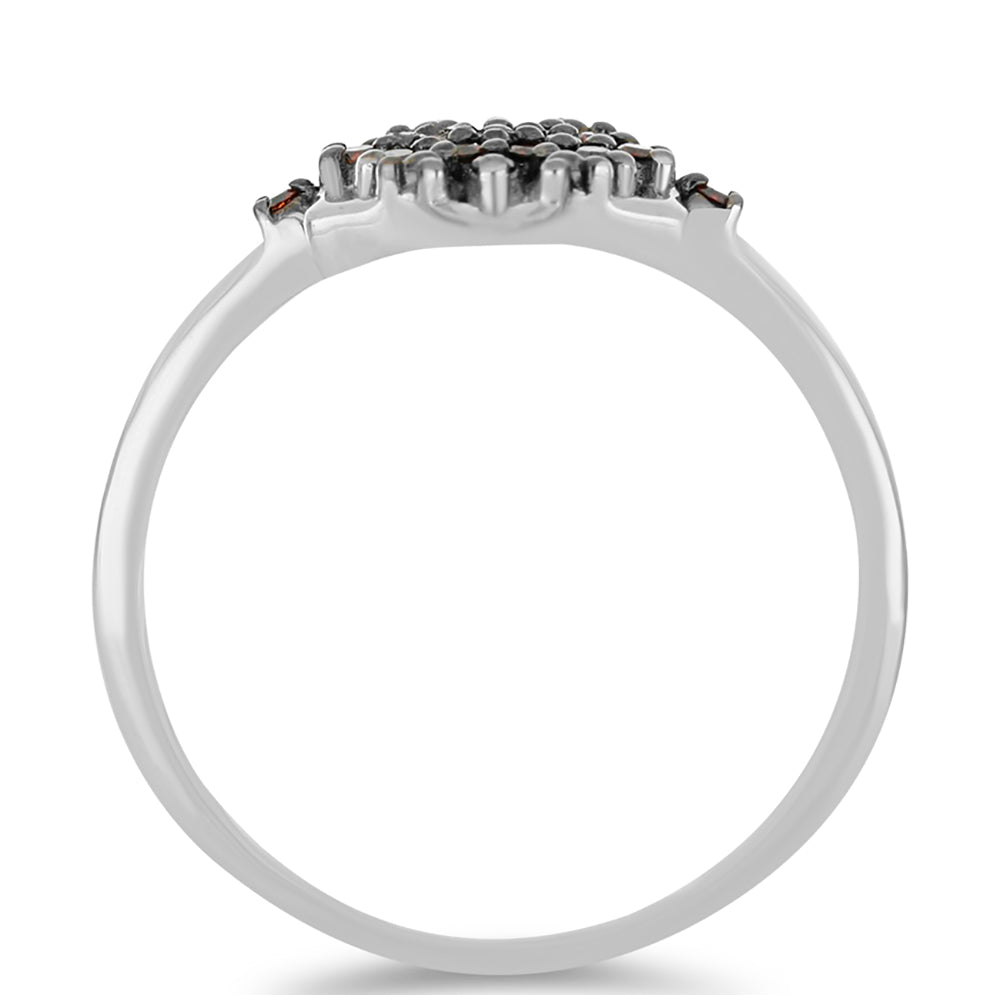 Silberring mit rotem Diamant