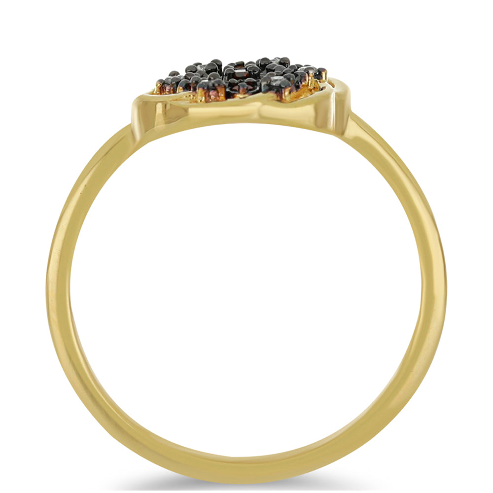 Goldplattierter Silberring mit rotem Diamant und weißem Diamant 2 