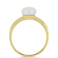 Goldring mit Akoya-Zuchtperle und natürlichem weißem Zirkon