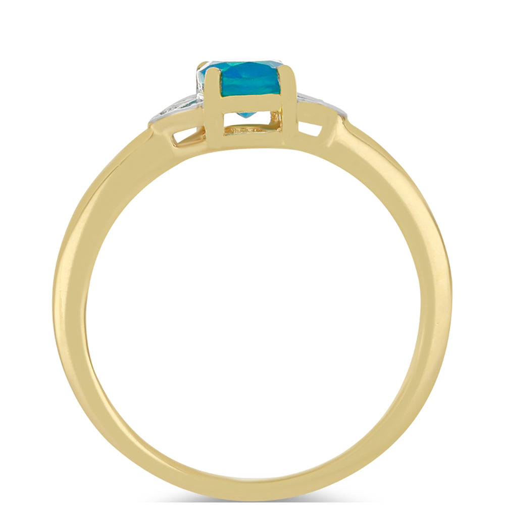 Goldplattierter Silberring mit weißem Topas