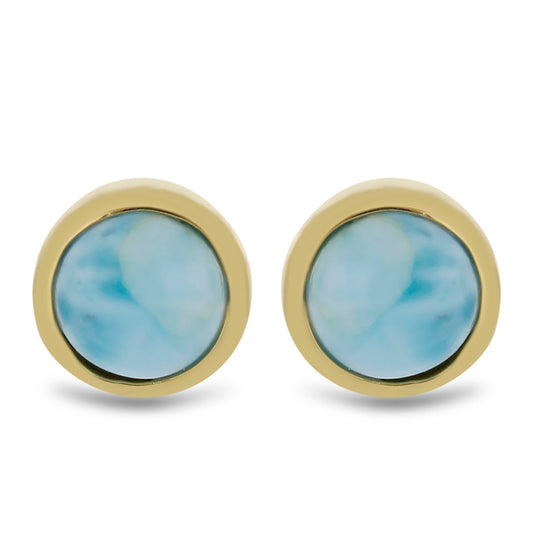 Goldplattierte Silberohrringe mit Larimar