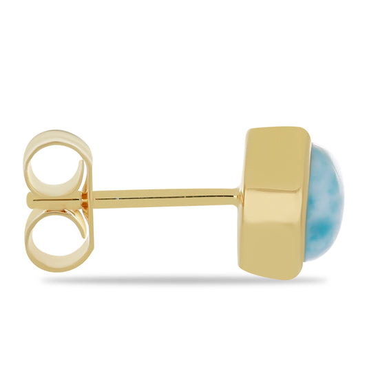 Goldplattierte Silberohrringe mit Larimar