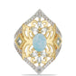 Goldplattierter Silberring mit Larimar