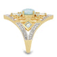 Goldplattierter Silberring mit Larimar