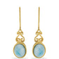 Goldplattierte Silberohrringe mit Larimar