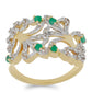 Goldplattierter Silberring mit brasilianischem Smaragd und weißem Topas