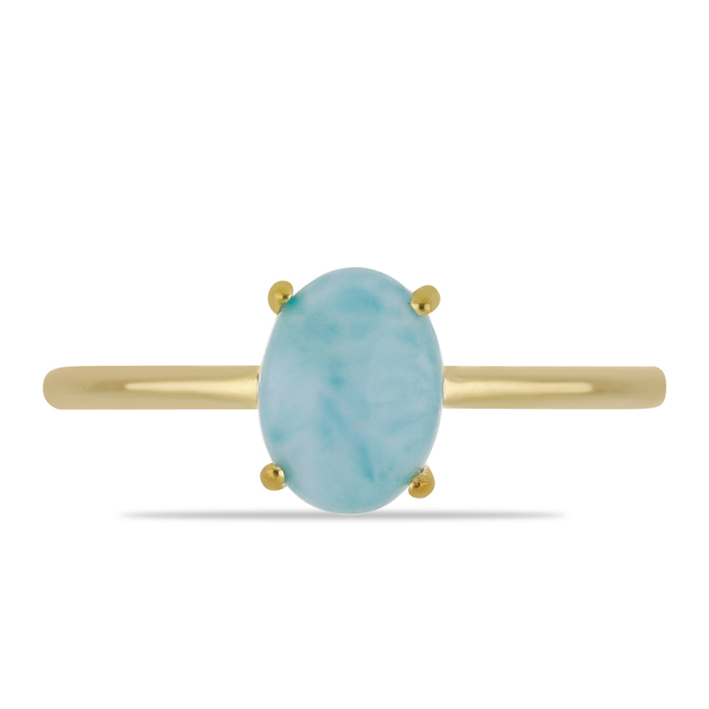 Goldplattierter Silberring mit Larimar 1 