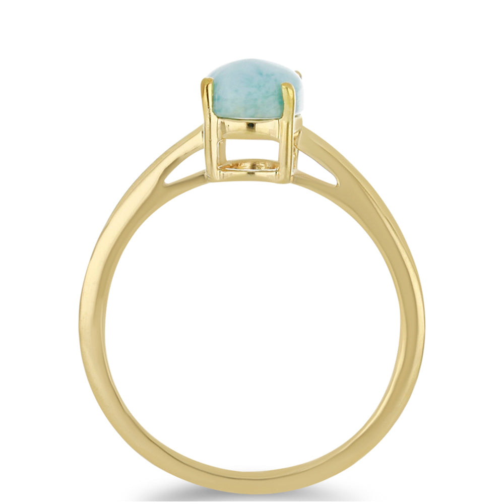 Goldplattierter Silberring mit Larimar 2 