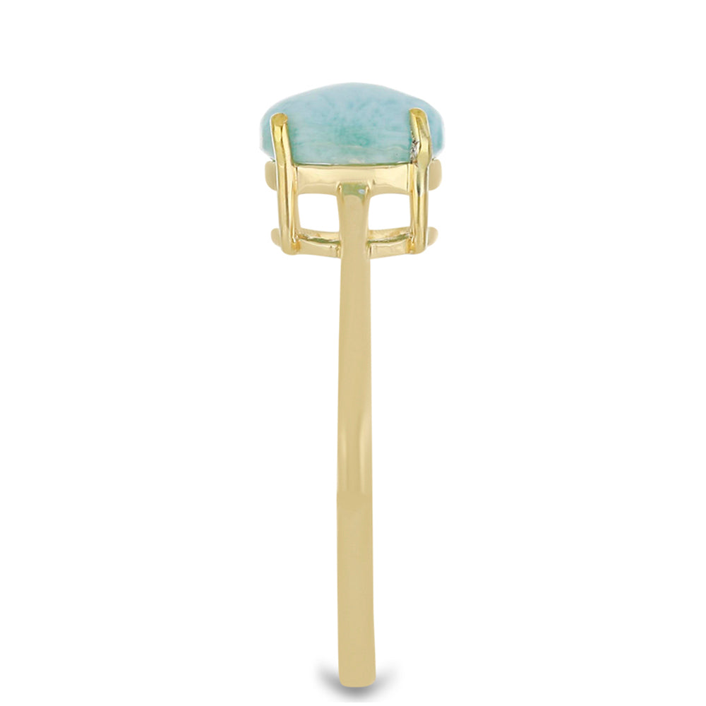 Goldplattierter Silberring mit Larimar