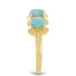 Goldplattierter Silberring mit Larimar