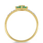 Goldring mit brasilianischem Smaragd und natürlichem weißem Zirkon