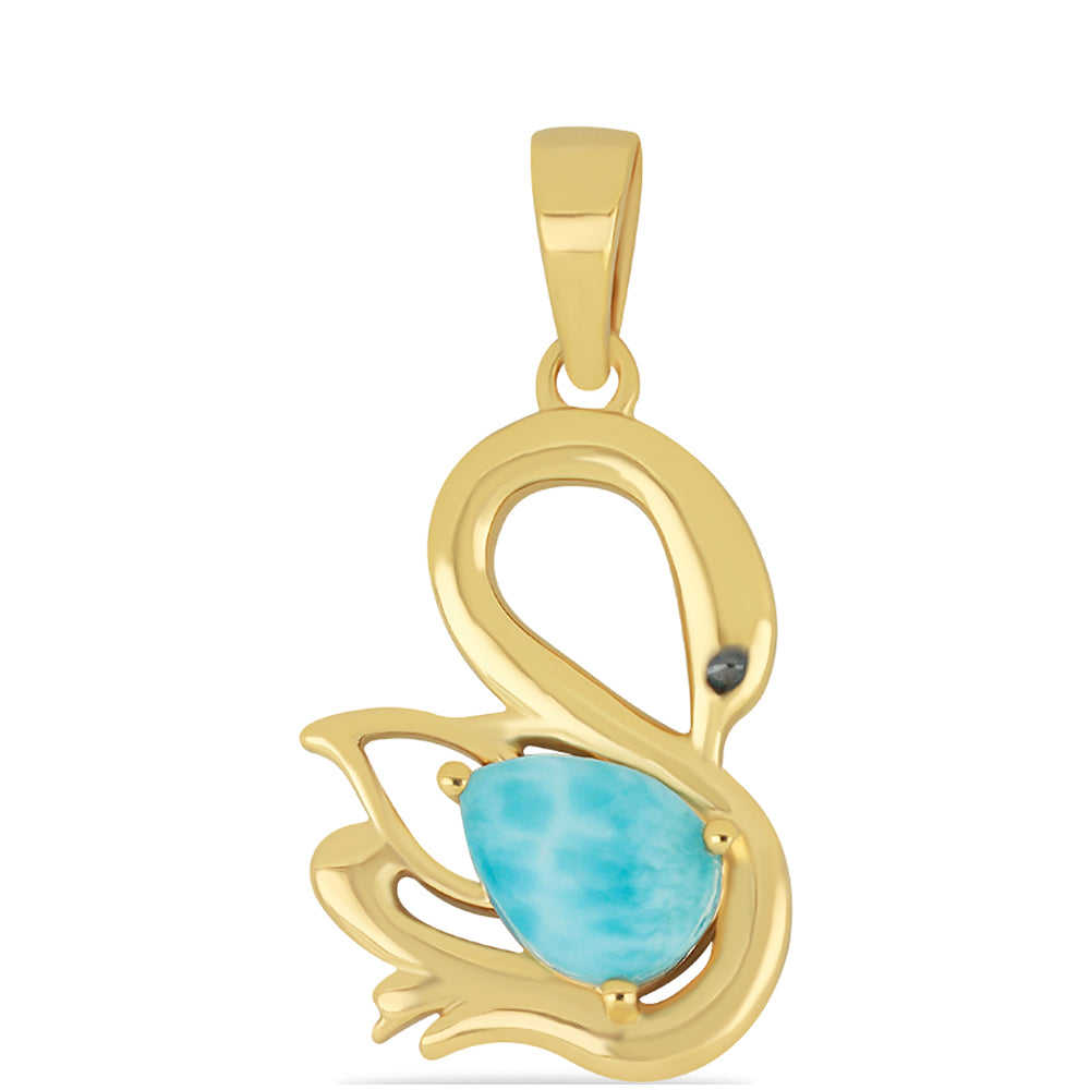 Goldplattierter Silberanhänger mit Larimar