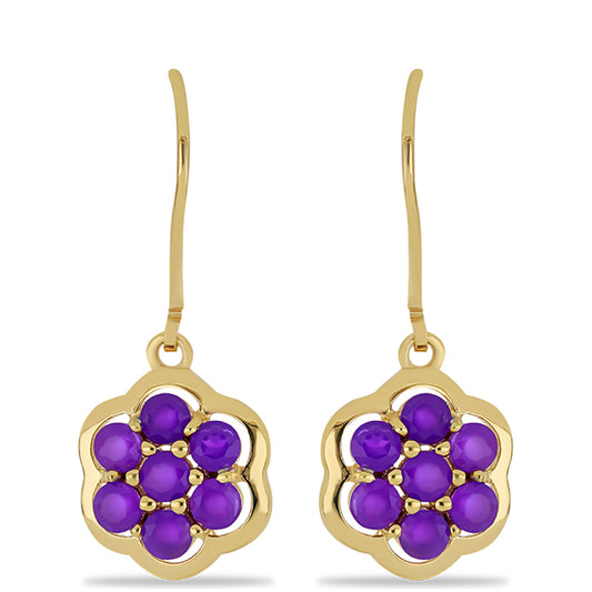 Goldplattierte Silberohrringe mit lila Achat