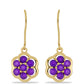 Goldplattierte Silberohrringe mit lila Achat