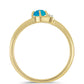 Goldplattierter Silberring mit äthiopischem Paraiba-Blauopal und weißem Topas