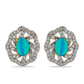 Goldplattierte Silberohrringe mit äthiopischem Paraiba-Blauopal und weißem Topas