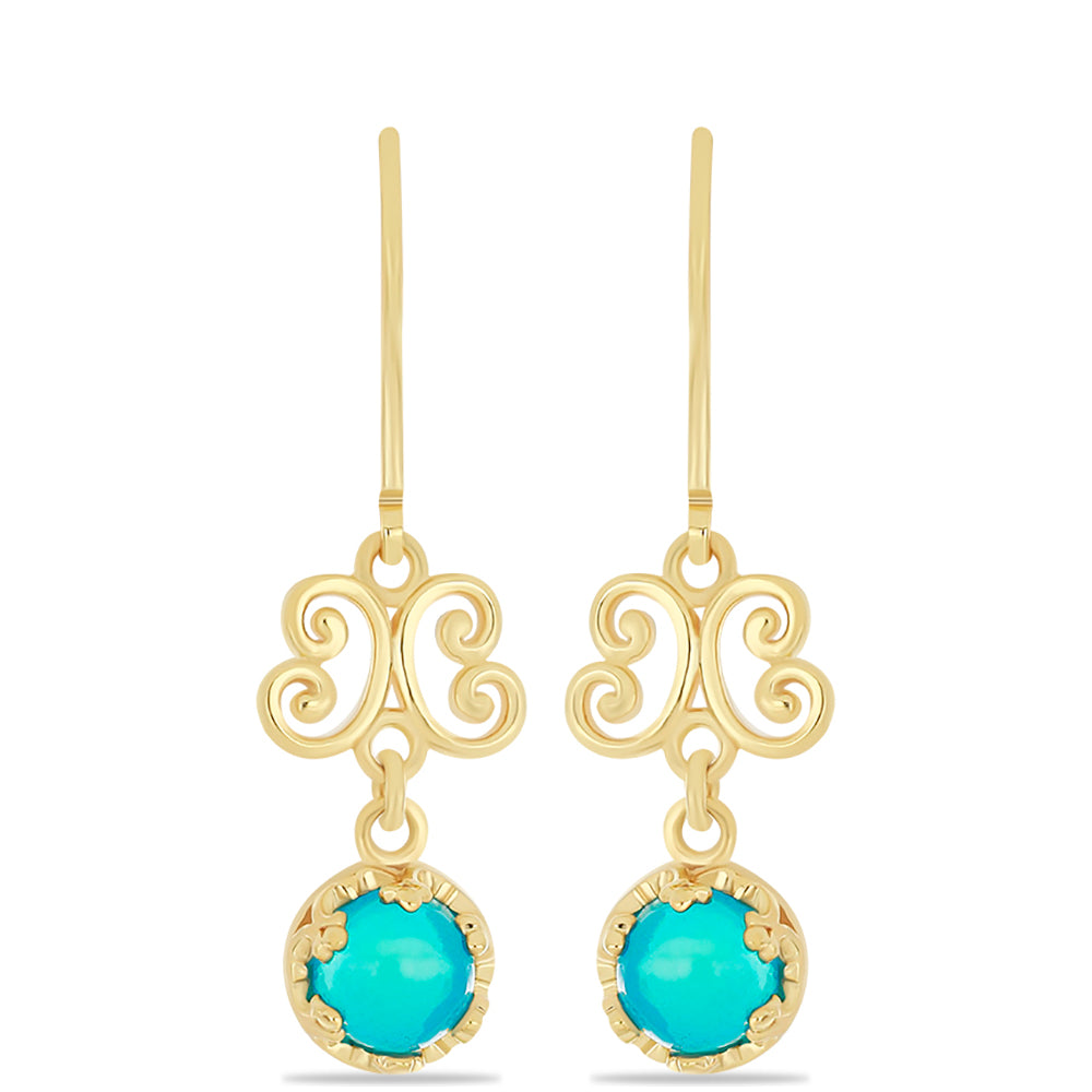 Goldplattierte Silberohrringe mit äthiopischem Paraiba-Blauopal