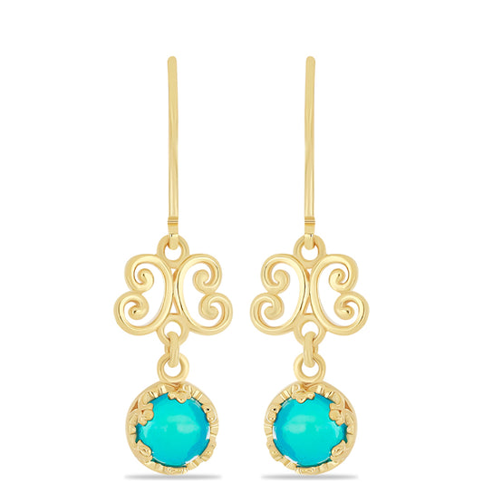 Goldplattierte Silberohrringe mit äthiopischem Paraiba-Blauopal
