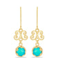 Goldplattierte Silberohrringe mit äthiopischem Paraiba-Blauopal