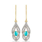 Goldplattierte Silberohrringe mit äthiopischem Paraiba-Blauopal und weißem Topas