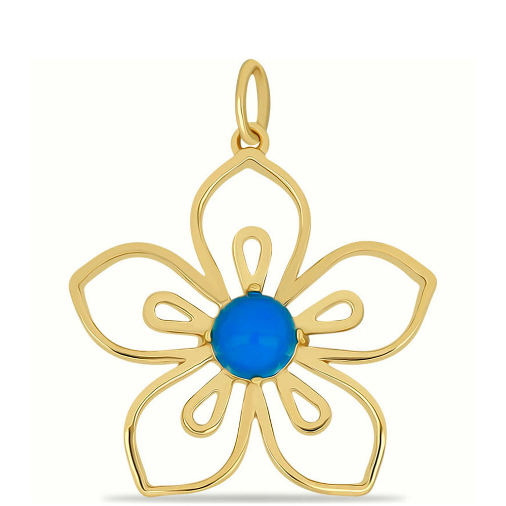 Goldplattierter Silberanhänger mit äthiopischem Paraiba-Blauopal