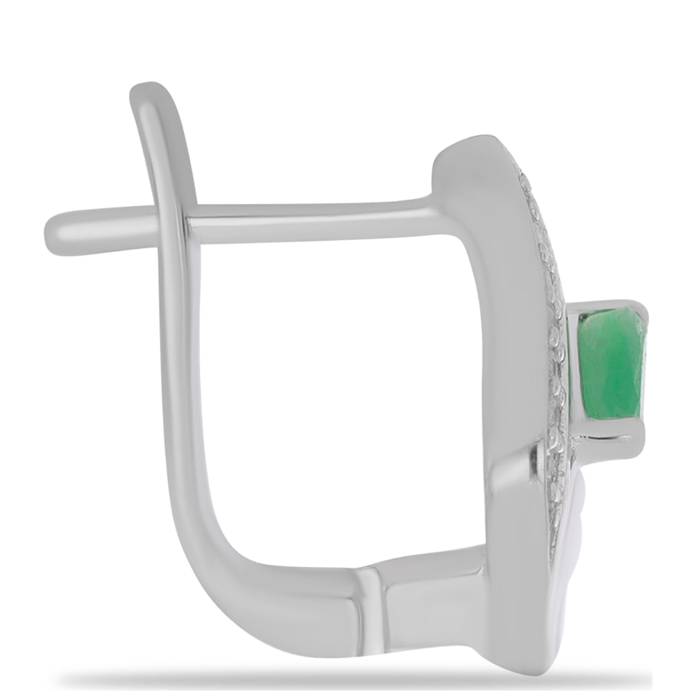 Silberohrringe mit brasilianischem Smaragd und weißem Topas 2 