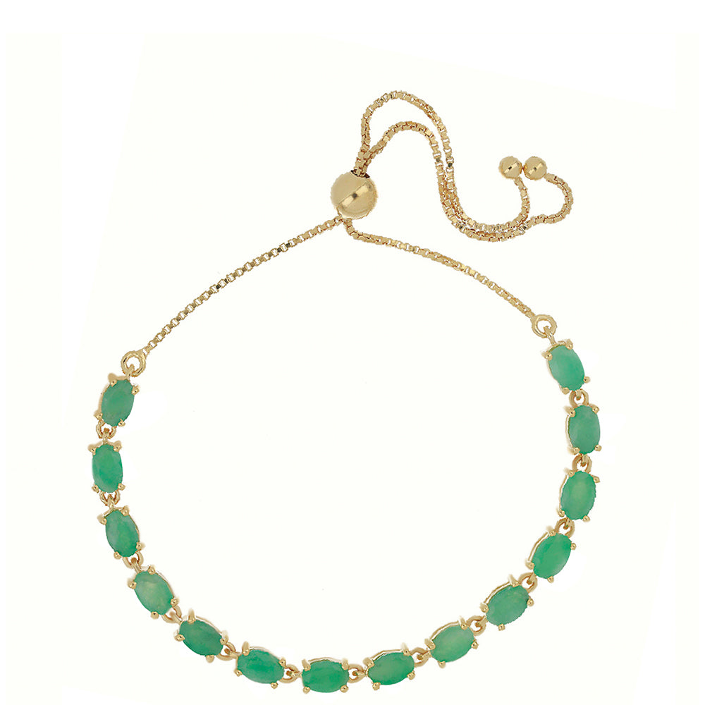 Goldplattiertes Silberarmband mit brasilianischem Smaragd 1 