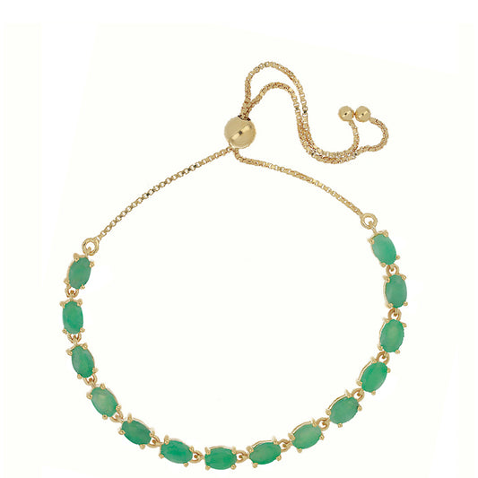 Goldplattiertes Silberarmband mit brasilianischem Smaragd