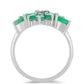 Silberring mit brasilianischem Smaragd und weißem Topas